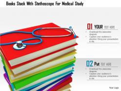 1014 books stack with stethoscope for medical study image graphics for powerpoint
