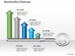 1014 business key with five growth arrows powerpoint template