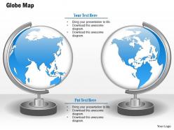 1014 business plan two globes with world map graphic powerpoint presentation template