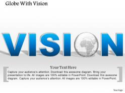 1014 business plan vision text with globe text graphic powerpoint presentation template