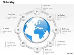 1014 central america globe in eight spheres circle line powerpoint template