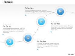 1014 four steps process spheres dotted line diagram powerpoint template