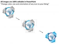 1014 globe surrounded with arrows powerpoint template