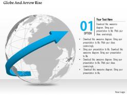 1014 globe with growth arrow template powerpoint template