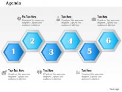 1014 hexagonal six steps stages agenda diagram powerpoint template