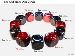 1014 red and black dice circle image graphics for powerpoint