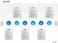 1014 Six Stages Agenda Timeline Powerpoint Template