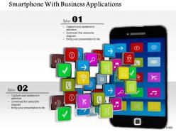 1014 smartphone with business applications  image graphics for powerpoint