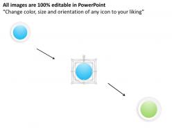 1014 three stages spheres process line diagram powerpoint template