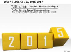1014 yellow cubes for new years 2015 image graphics for powerpoint