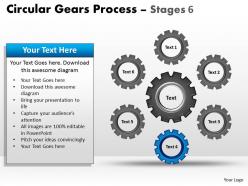 28422234 style variety 1 gears 6 piece powerpoint presentation diagram infographic slide
