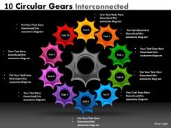 10 circular gears interconnected