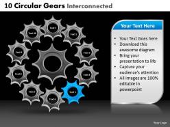 10 circular gears interconnected powerpoint slides and ppt templates db