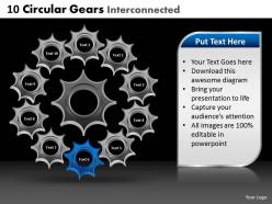 10 circular gears interconnected powerpoint slides and ppt templates db