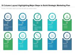 10 column layout highlighting major steps to build strategic marketing plan