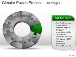 10 components circular puzzle process powerpoint slides and ppt templates 0412