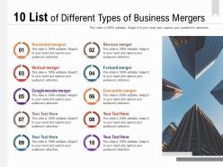 10 list of different types of business mergers