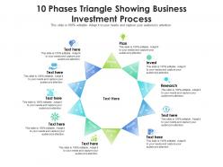 10 phases triangle showing business investment process