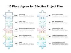 10 piece jigsaw for effective project plan