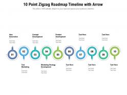 10 point zigzag roadmap timeline with arrow