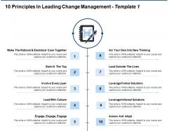 10 principles in leading change management ppt visual aids background images