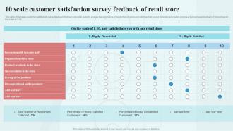 10 Scale Customer Satisfaction Survey Feedback Of Retail Store
