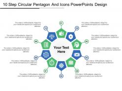 10 step circular pentagon and icons powerpoints design