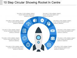 10 step circular showing rocket in centre