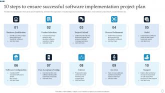10 Steps To Ensure Successful Software Implementation Project Plan