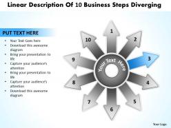 10 world business powerpoint templates steps diverging circular motion process slides