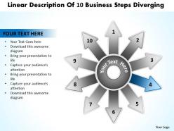 10 world business powerpoint templates steps diverging circular motion process slides