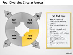 1103 business cycle diagram four diverging circular arrows business diagram