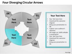 1103 business cycle diagram four diverging circular arrows business diagram