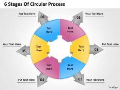 1103 strategic management 6 stages of circular process business diagram