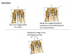 1113 3d golden men on ladders ppt graphics icons powerpoint