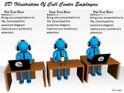 1113 3d illustration of call center employees ppt graphics icons powerpoint