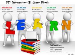 1113 3d illustration of learn books ppt graphics icons powerpoint