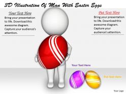 1113 3d illustration of man with easter eggs ppt graphics icons powerpoint
