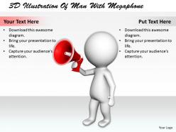 1113 3d illustration of man with megaphone ppt graphics icons powerpoint