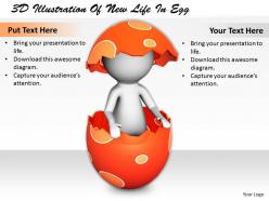 1113 3d illustration of new life in egg ppt graphics icons powerpoint