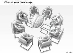 1113 3d illustration of team around brain ppt graphics icons powerpoint