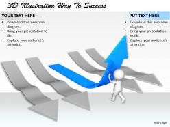 1113 3d illustration way to success ppt graphics icons powerpoint