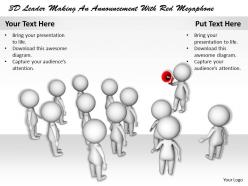 1113 3d leader making an announcement with red megaphone ppt graphics icons powerpoint