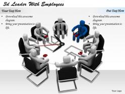 1113 3d Leader With Employees Ppt Graphics Icons Powerpoint