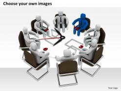 1113 3d leader with employees ppt graphics icons powerpoint