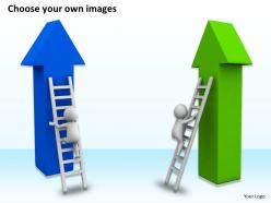 1113 3d man climbing up on arrow ppt graphics icons powerpoint