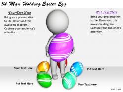 1113 3d man holding easter egg ppt graphics icons powerpoint