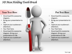 1113 3d man holding tooth brush ppt graphics icons powerpoint