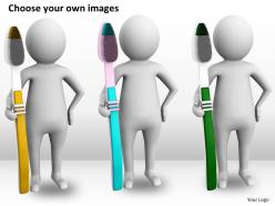 1113 3d man holding tooth brush ppt graphics icons powerpoint