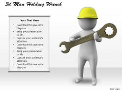 1113 3d man holding wrench ppt graphics icons powerpoint